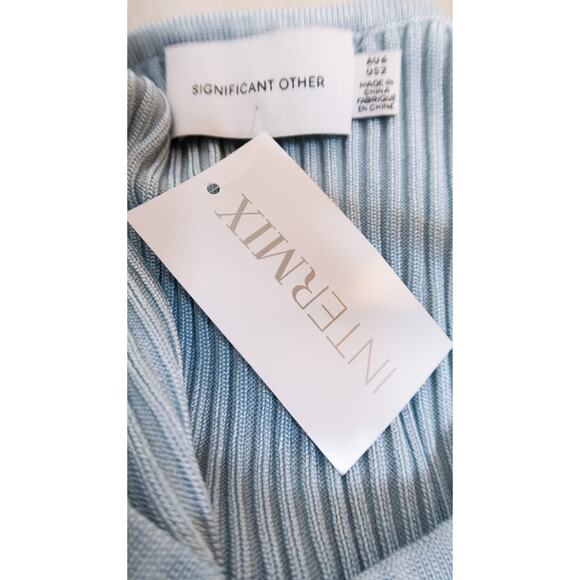 SIGNIFICANT OTHER Sofia Knit Cut-Out Back Midi Dress in Sky Blue NWT US 2 $218 - Picture 11 of 12